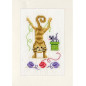 Greeting card kit Playful cats set of 3