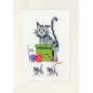 Wenskaart kit Speelse katten set van 3