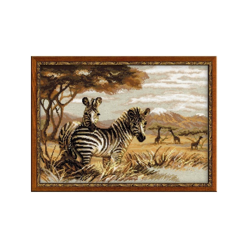 Kit de broderie Zèbres dans la savane Kit de broderie Zèbres dans la savane