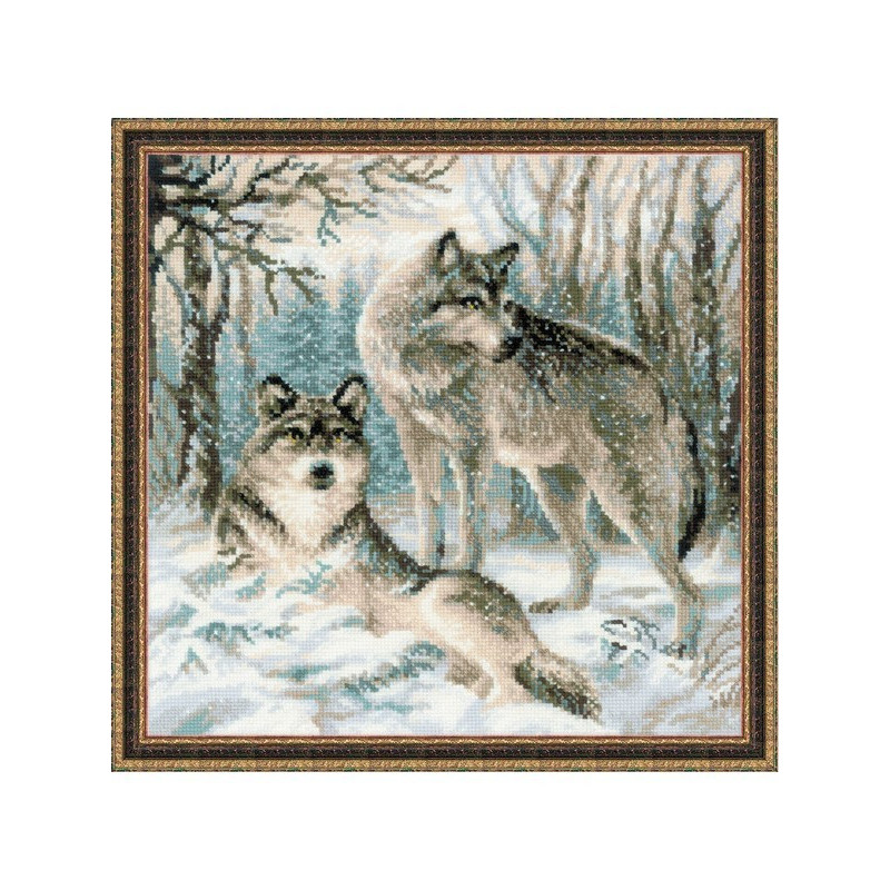 Kit de broderie Paire de loups Kit de broderie Paire de loups
