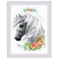 Embroidery kit White Mane and Roses 