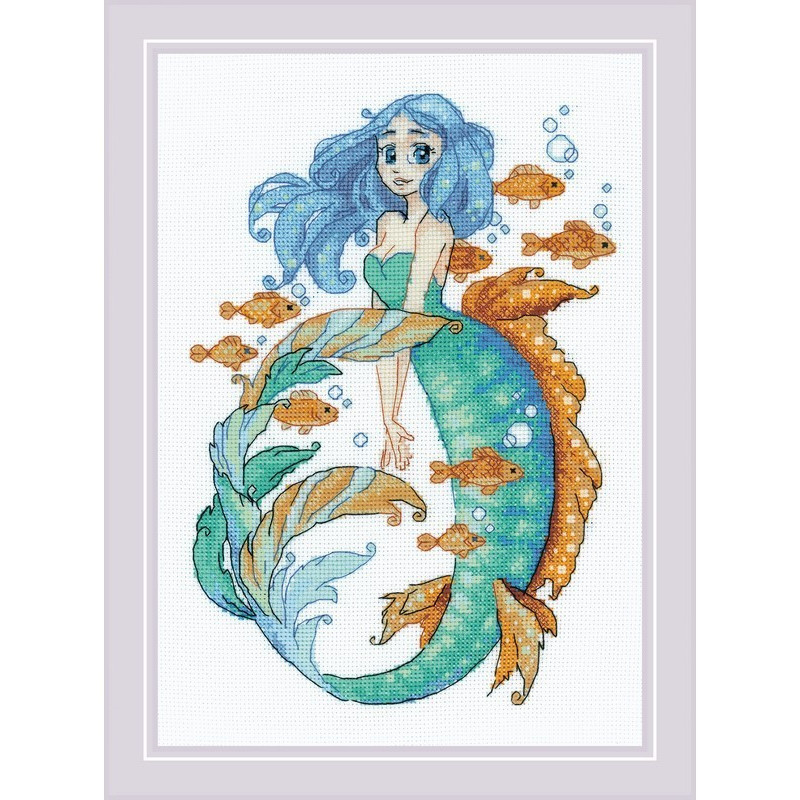 Stickset Kleine Meerjungfrau Aquamarin Stickset Kleine Meerjungfrau Aquamarin