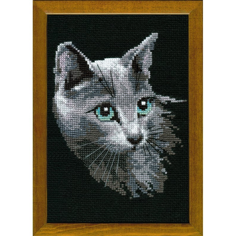 Stickset Russisch Blau Katze Stickset Russisch Blau Katze