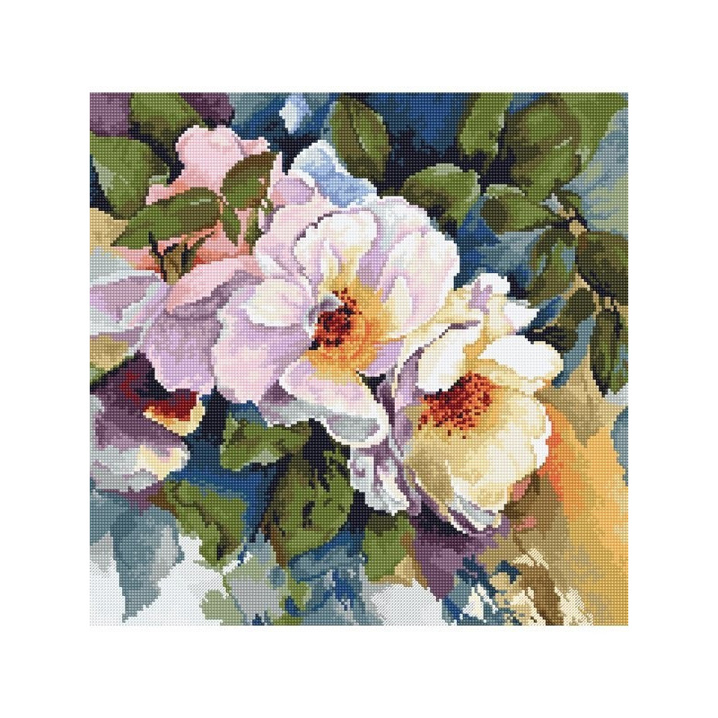 Embroidery kit Roses aquarelle Embroidery kit Roses aquarelle