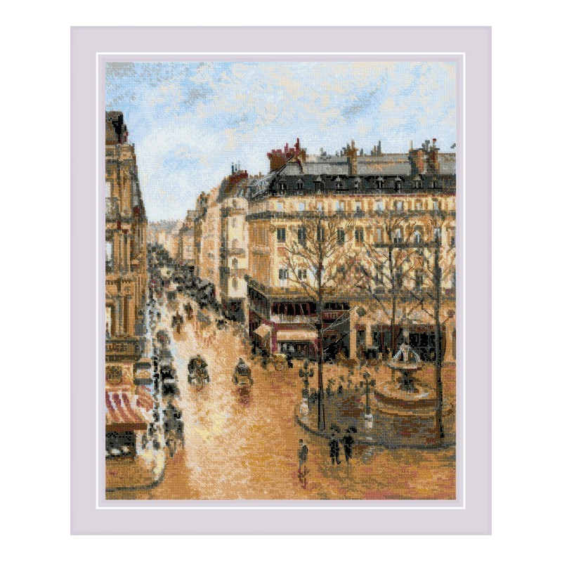 Kit de broderie Rue Saint-Honoré d'après le tableau de C. Pissarro Kit de broderie Rue Saint-Honoré d'après le tableau de C. Pissarro