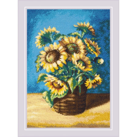 Borduurpakket Zonnebloemen in een mand naar het schilderij van N. Antonova
