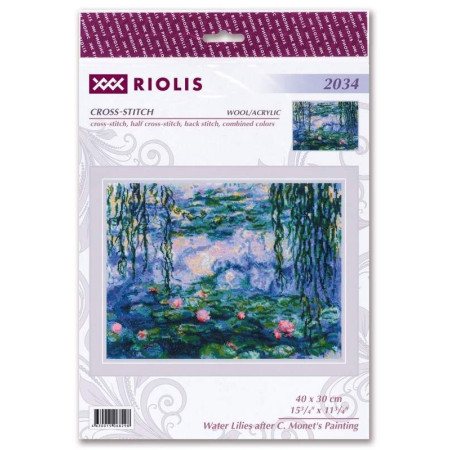 Kit de broderie Nymphéas d'après C. Monet
