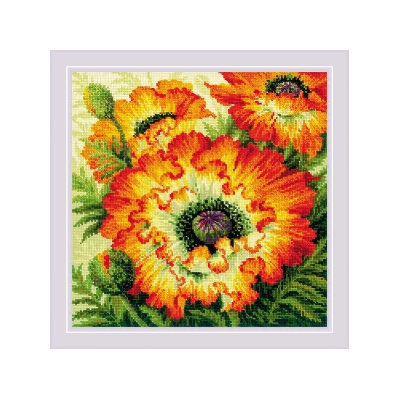 Embroidery kit Fire Poppies