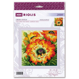 Riolis Kit de broderie Coquelicots de feu