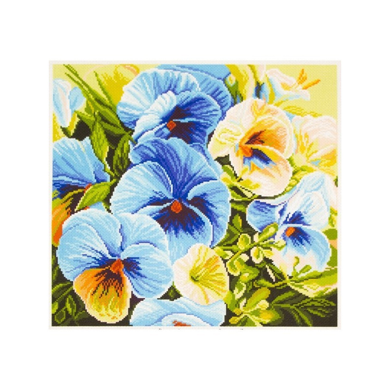 Voorbedrukt Aida Blauwe viooltjes