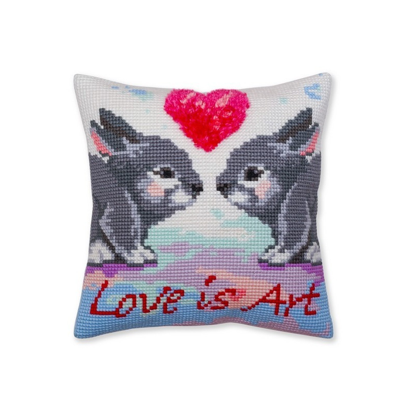 Kreuzstichkissen Liebe ist Kunst