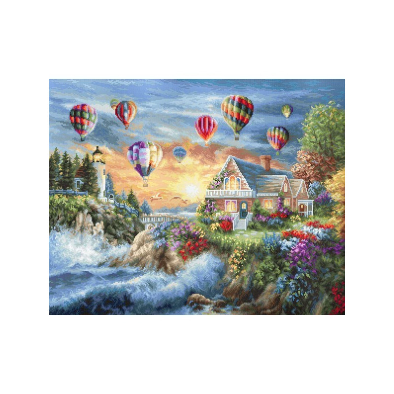 Kit de broderie Ballons au-dessus de Sunset Cove Kit de broderie Ballons au-dessus de Sunset Cove