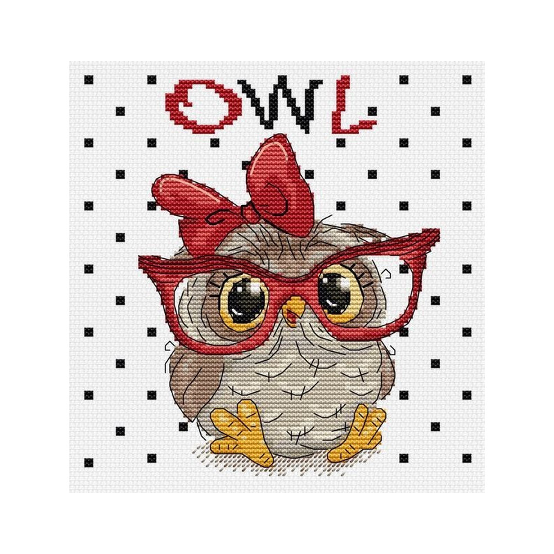 Embroidery kit The Owl With Glasses Embroidery kit The Owl With Glasses