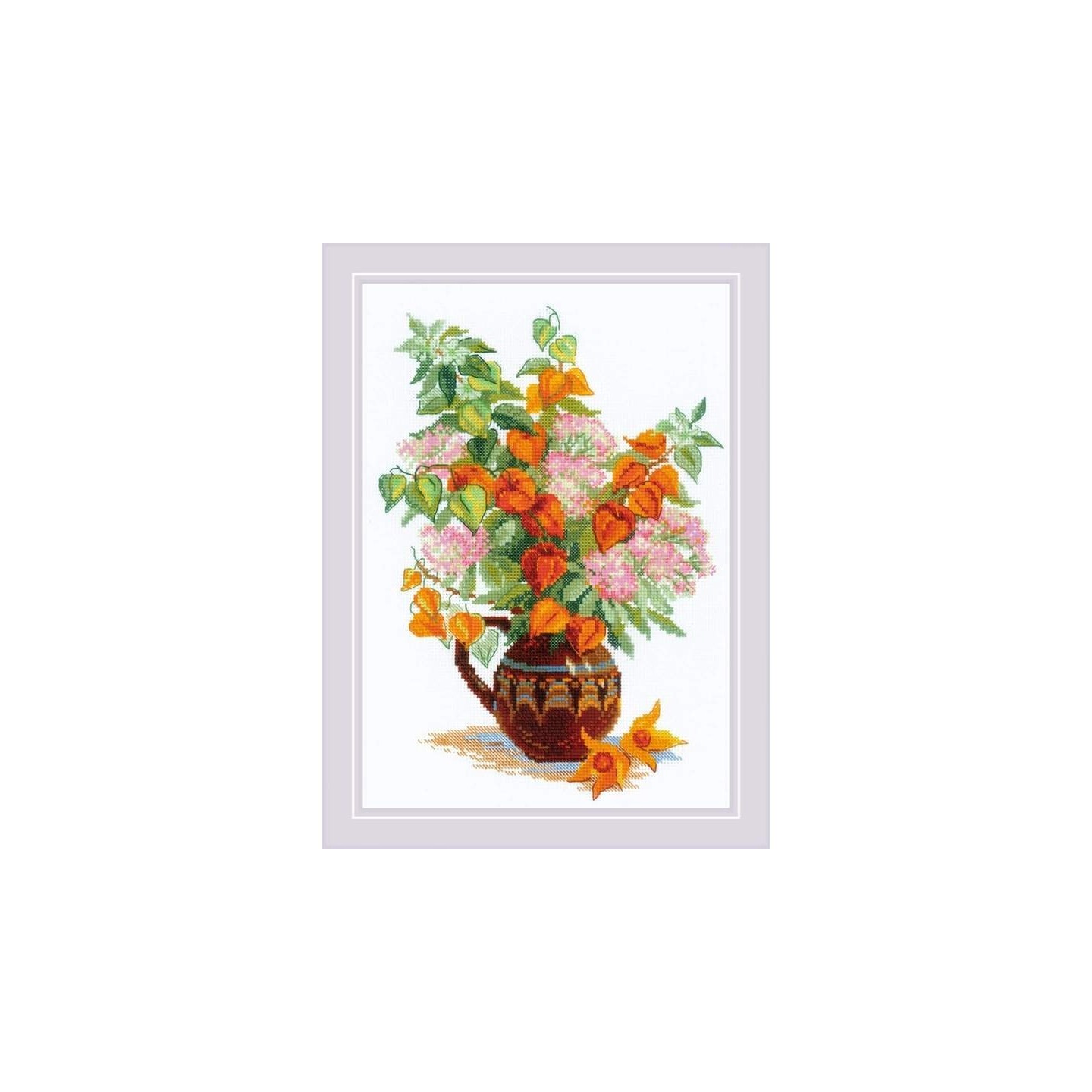 Riolis Embroidery kit Bouquet with Physalis