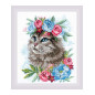 Borduurpakket Kat in bloemen Borduurpakket Kat in bloemen
