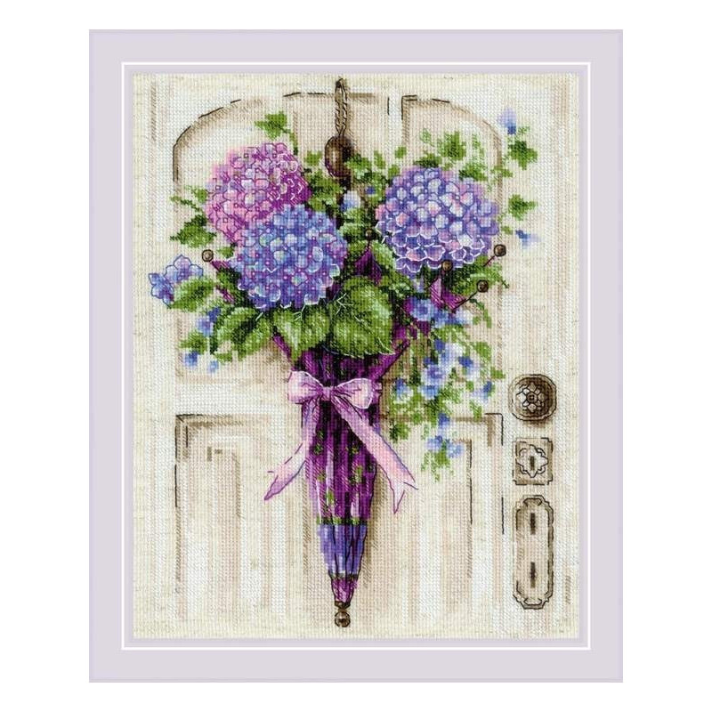 Stickset Regenschirm Kranz