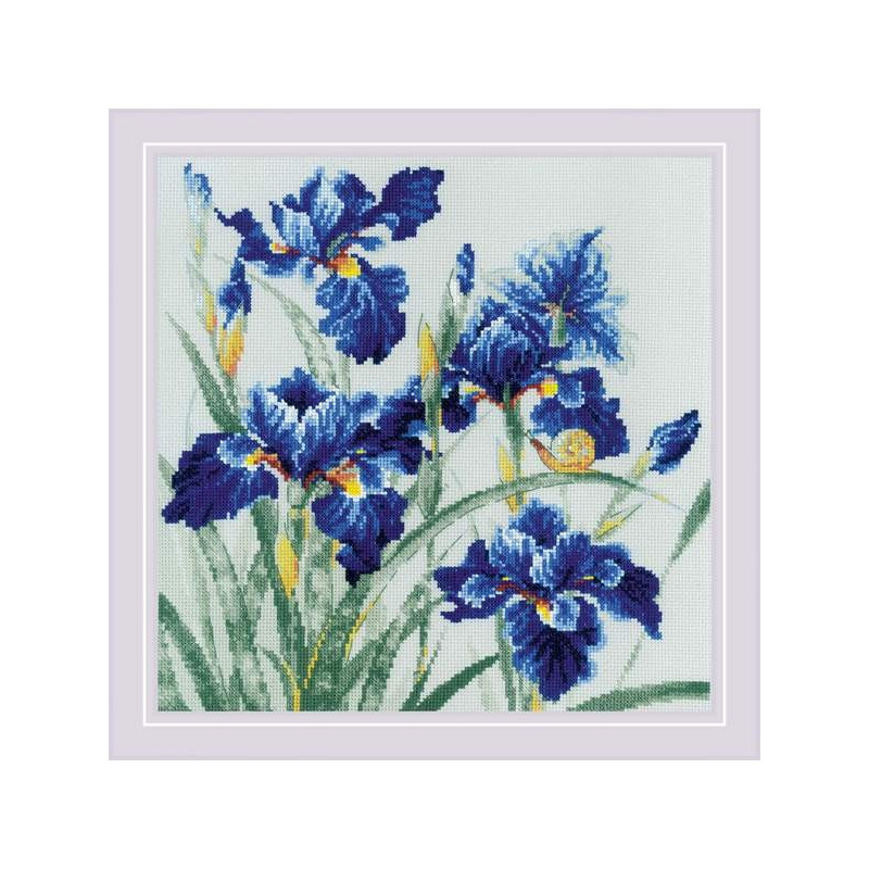 Stickset Blaue Schwertlilien