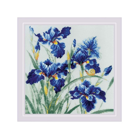 Embroidery kit Blue Irises
