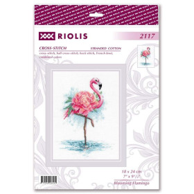 Embroidery kit Blooming Flamingo
