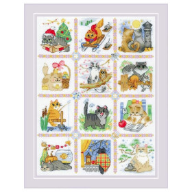 Riolis Embroidery kit Cat Calendar