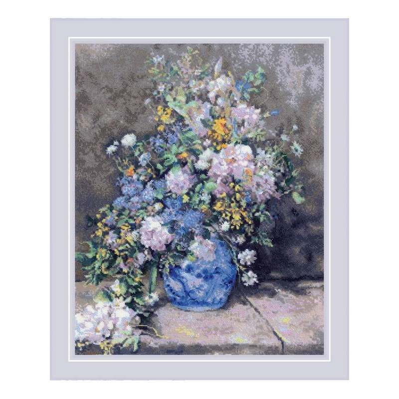Kit de broderie Bouquet de printemps d'après Renoir Kit de broderie Bouquet de printemps d'après Renoir