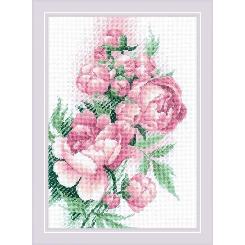 Embroidery kit Lush Peonies