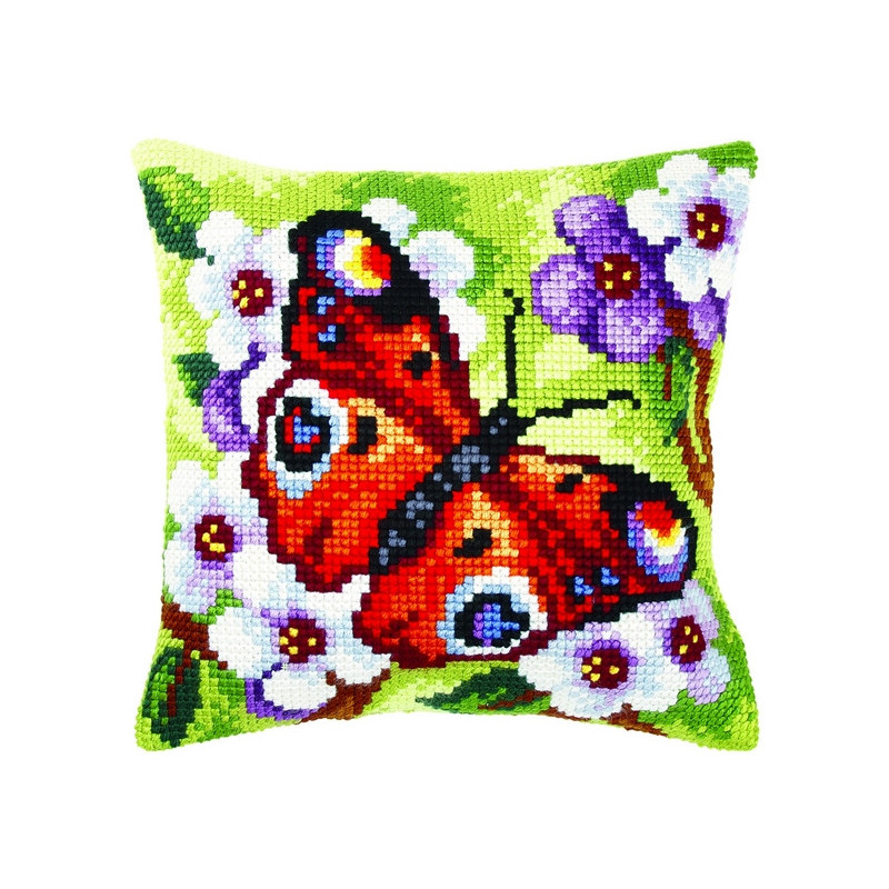 Kit coussin au point croix Papillon 3