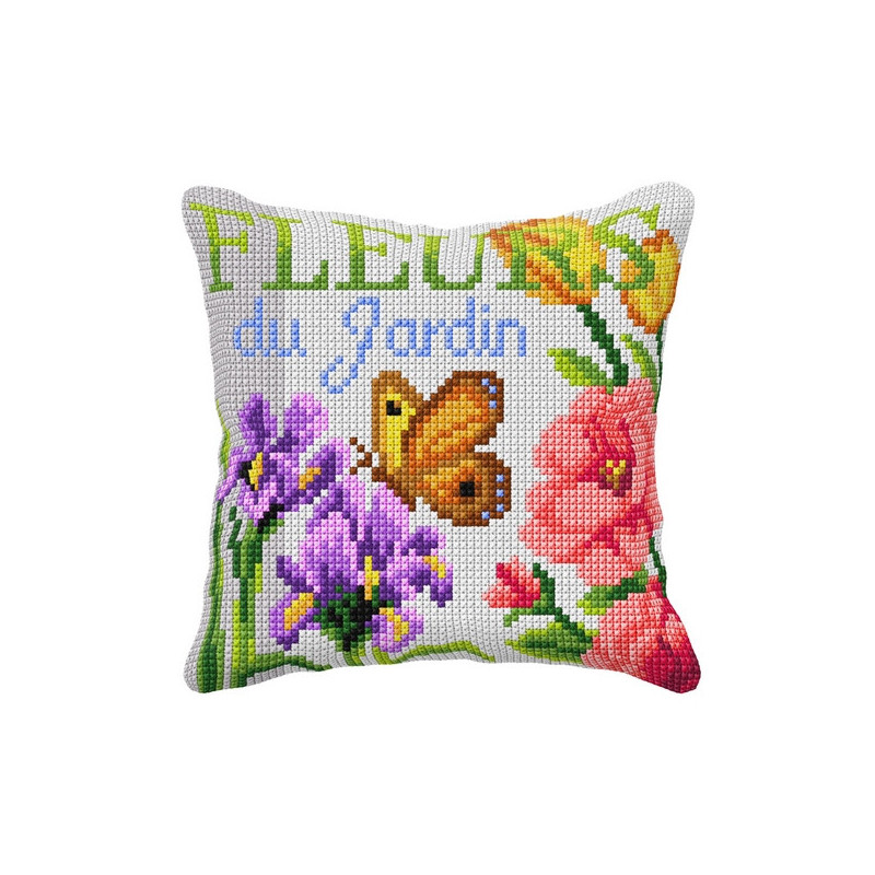 Borduurkussen Bloemen uit de tuin