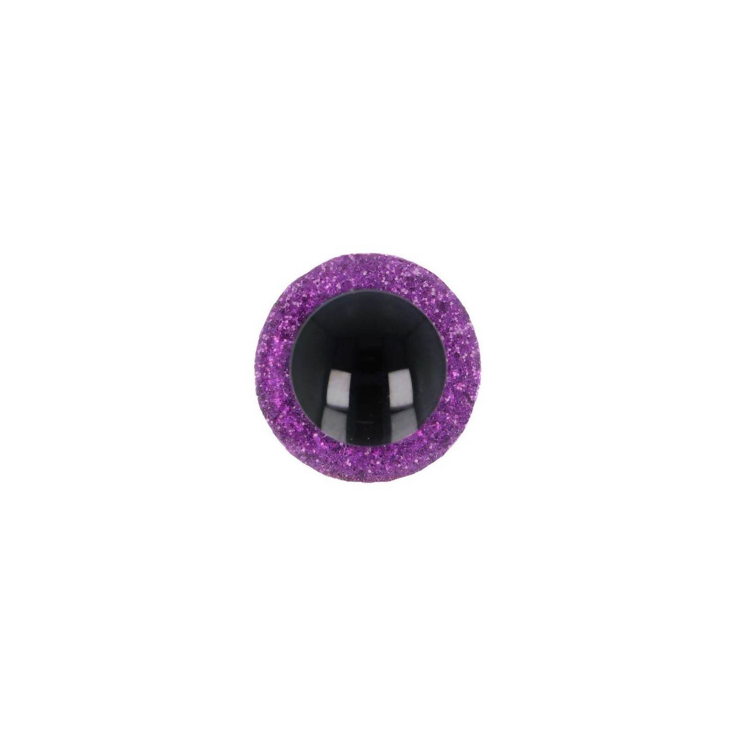 Dierenoog 18 mm paars glitter
