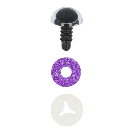 Tieraugen 18 mm Lila Glitzer