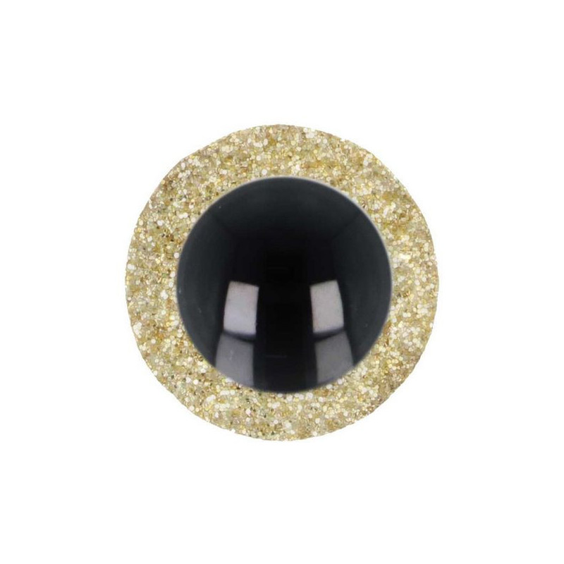 Oeil amigurumi 18 mm or paillettes