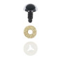 Dierenoog 18 mm goud glitter