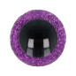 Dierenoog 10 mm paars glitter