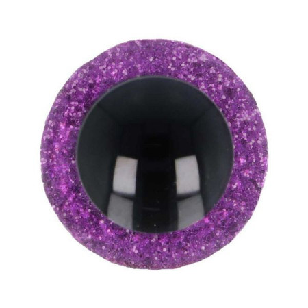  Animal eye 8 mm purple glitter for amigurumi and cuddly toys