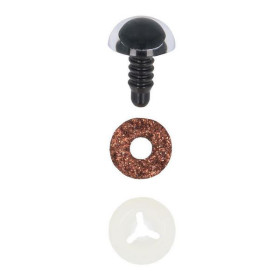 Tieraugen 8 mm Braun Glitzer