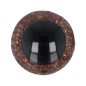 Animal eye 10 mm brown glitter