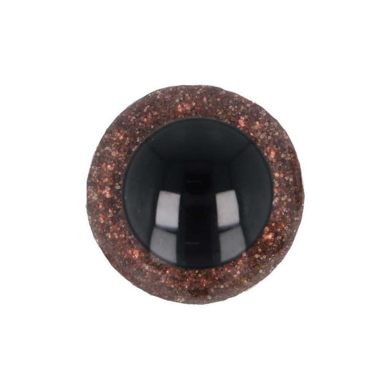 Tieraugen 12 mm Braun Glitzer