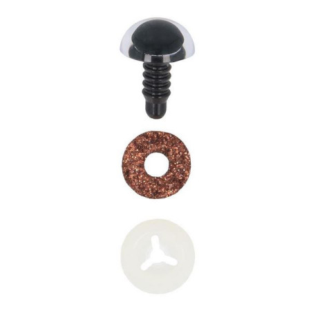 Tieraugen 12 mm Braun Glitzer
