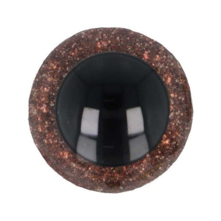  Oeil amigurumi 18 mm brun paillettes pour les amigurumi et les