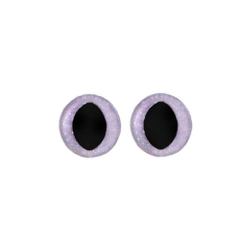 Cat eye 12 mm purple glitter