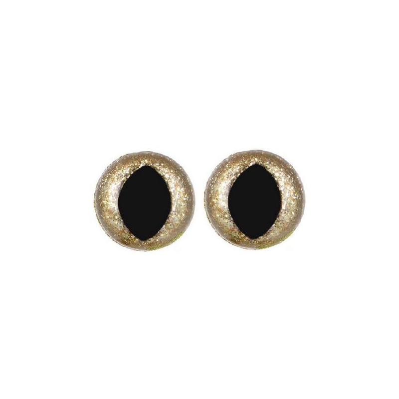 Cat eye 12 mm light gold glitter