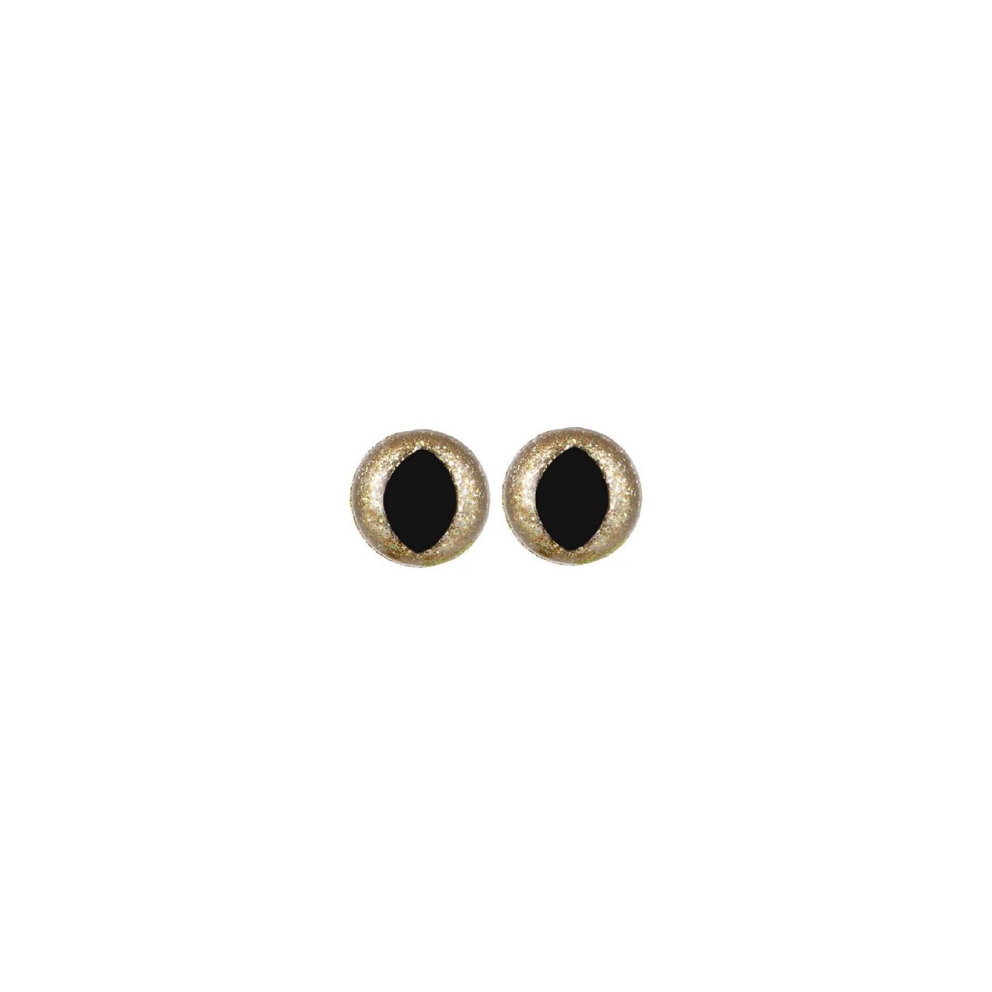 Cat eye 12 mm light gold glitter