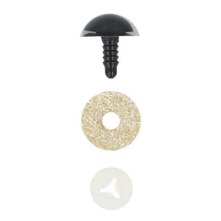 Kattenoog 12 mm licht goud glitter