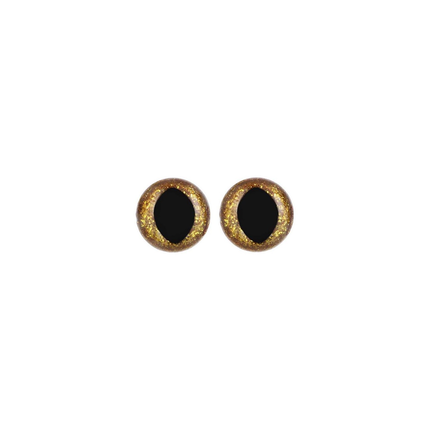 Cat eye 12 mm gold glitter