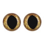 Kattenoog 12 mm goud glitter