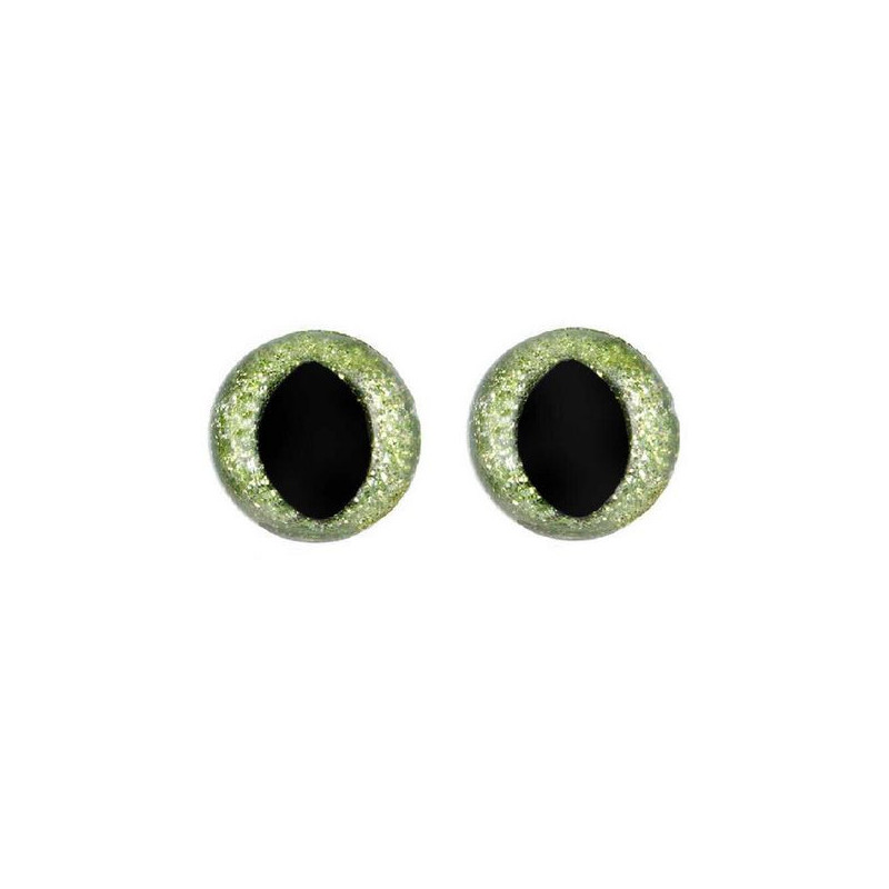 Oeil de chat amigurumi 15 mm vertpaillettes