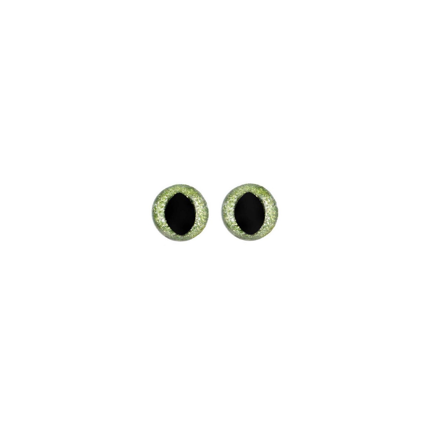 Cat eye 15 mm green glitter