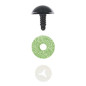Cat eye 15 mm green glitter