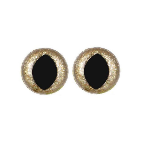 Oeil de chat amigurumi 15 mm or clair paillettes