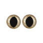 Kattenoog 15 mm licht goud glitter